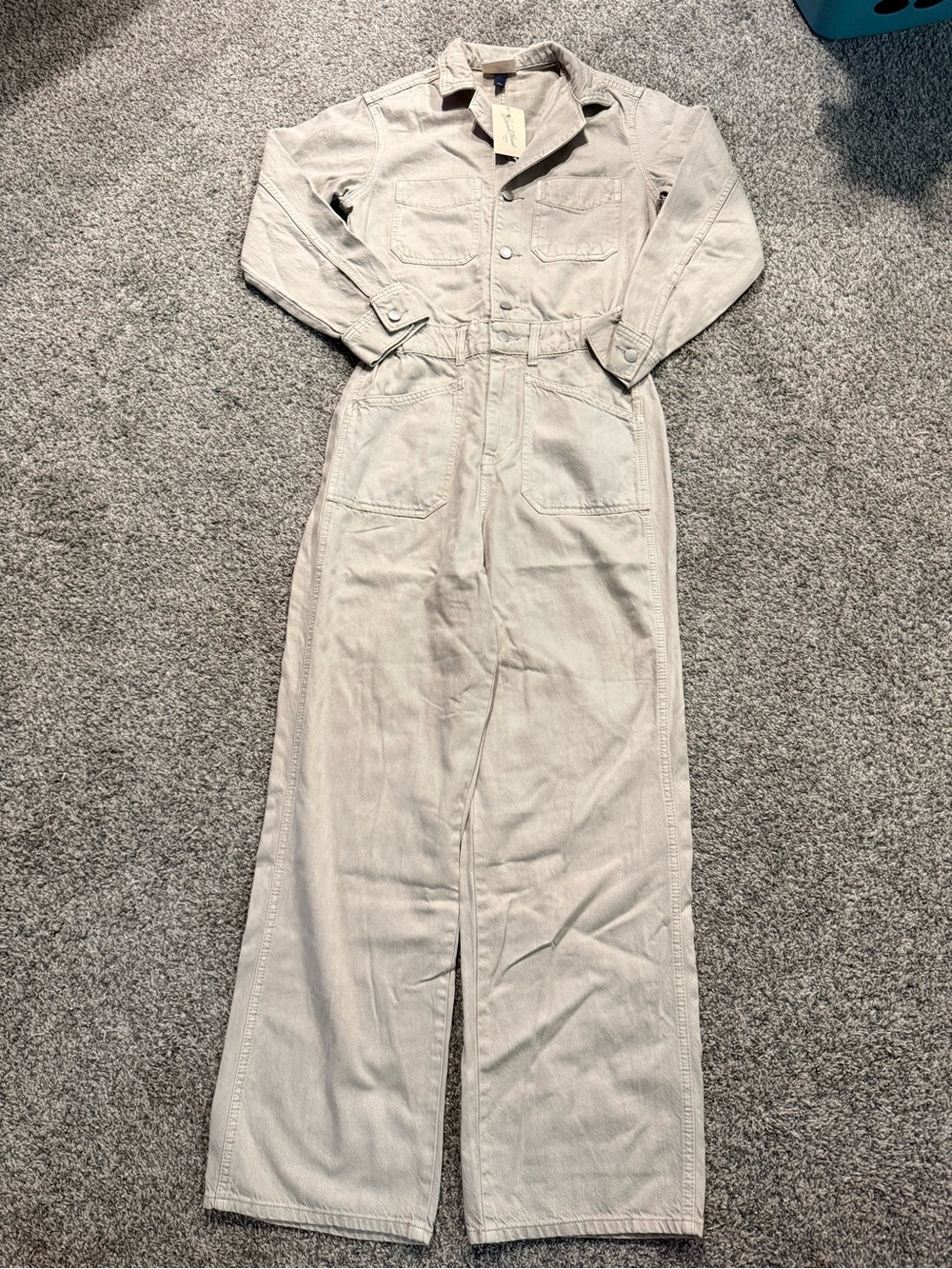 Universal Thread - Light Beige Button-Up Jumpsuit